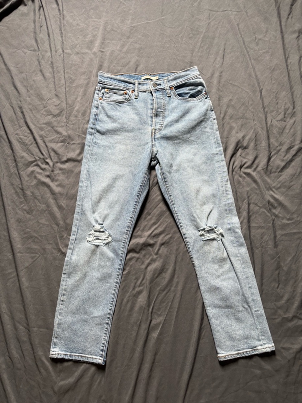 Levi's Light Blue Distressed Wedgie Straight Size 30 - Picture 2 of 12